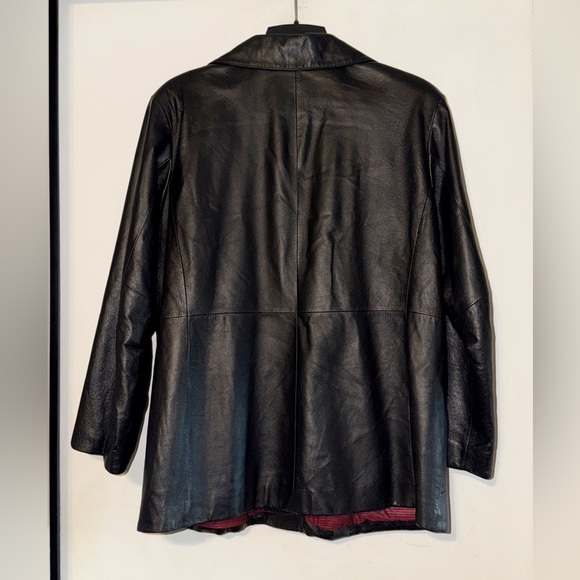 Nicole Miller New York  Black Leather Jacket EUC 1X - Picture 3 of 8